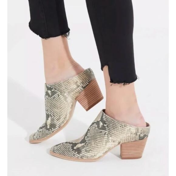 Dolce Vita Rianna Mule Snake Print Stella Ankle Boot Size 6 Snakeskin Mules - Picture 2 of 11
